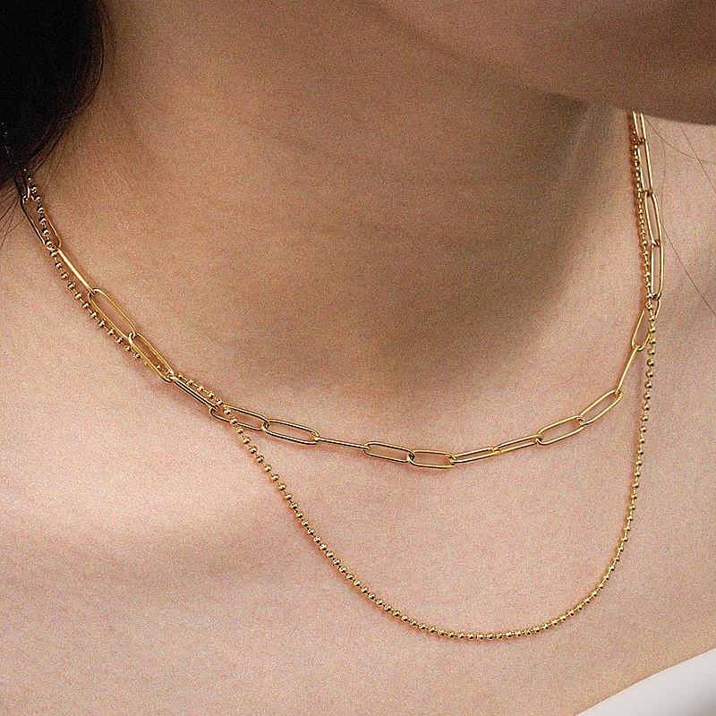 European and American exaggeration, simple and versatile collarbone chain accessories women, side chain thick chain temperament street 