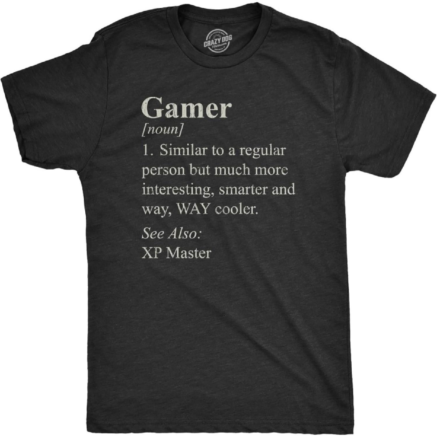 Mens Gamer Definition T Shirt Funny Video Games Lover Joke Tee for Guys S