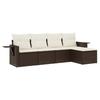 VidaXL Salon de Jardin avec Coussins 5 pcs, Canapés de Terrasse, Ensemble de Meubles de Patio, Mobilier d'Extérieur, Marron 3220092