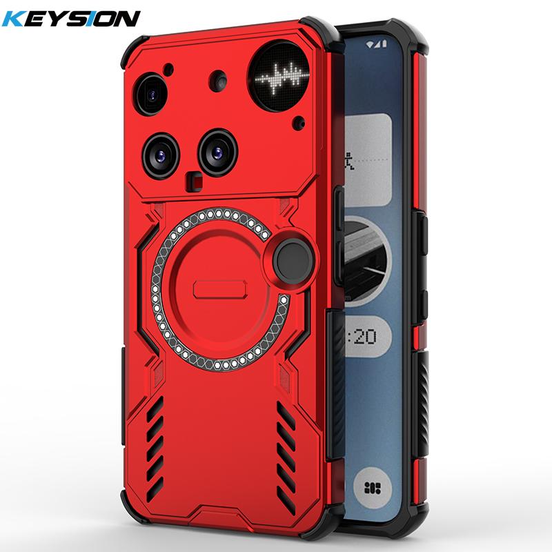 KEYSION Custodia Dissipazione Calore Forata per Nothing Phone 3 Silicone+PC Raffreddamento Magnetico Antiurto Copertura per Telefono per Nothing Phone 3