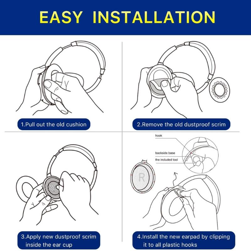 Professional Bose QC35 Ear Pads Replacement – Ear Cups for Bose QuietComfort 35 I/II Over-Ear Headphone, Midnight Blue