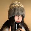 Vintage Fair Island Style Knitted Wool Hat Children's Season Atmosphere Korean Thickened Gray Thermal Ear Hat