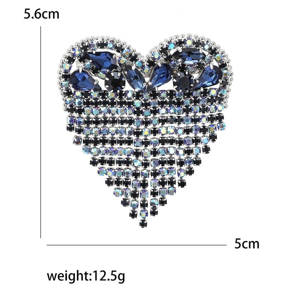 Stilvolle Strass Liebesbroschen für Damen Unisex Quaste Valentinstag Herz Anstecknadeln Bankett Party Rucksack Geschenke Schmuck Accessoires