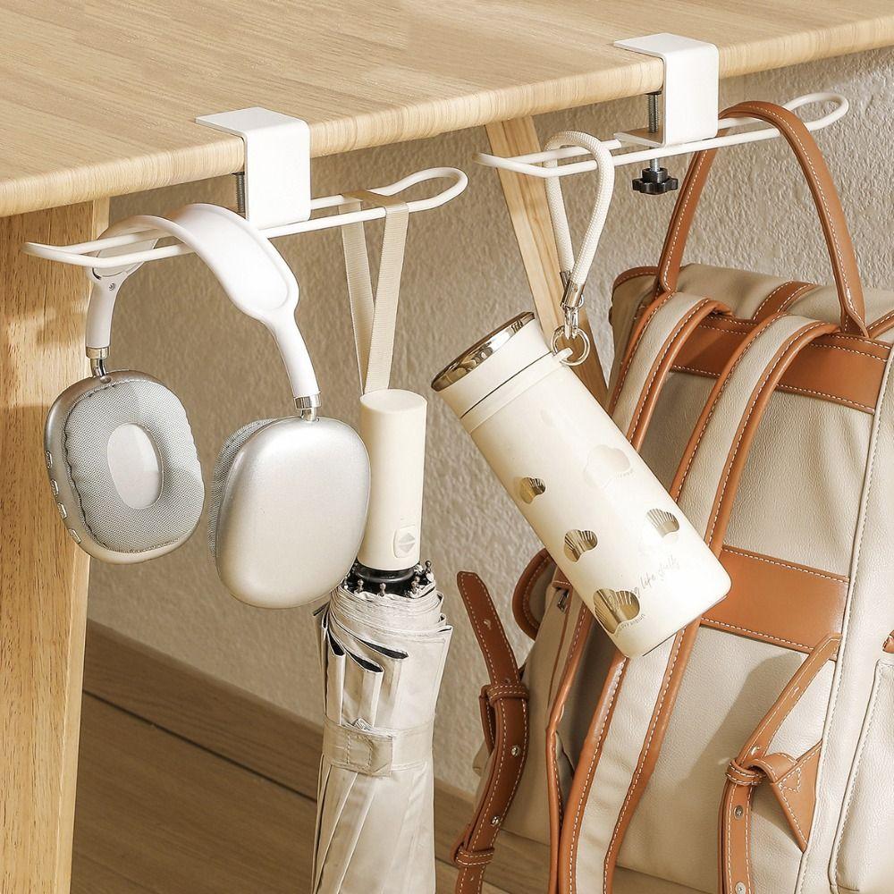 Clamp On Desk Side Hook Adjustable Table Backpack Holder New Desk Mounted Hook  Home Office