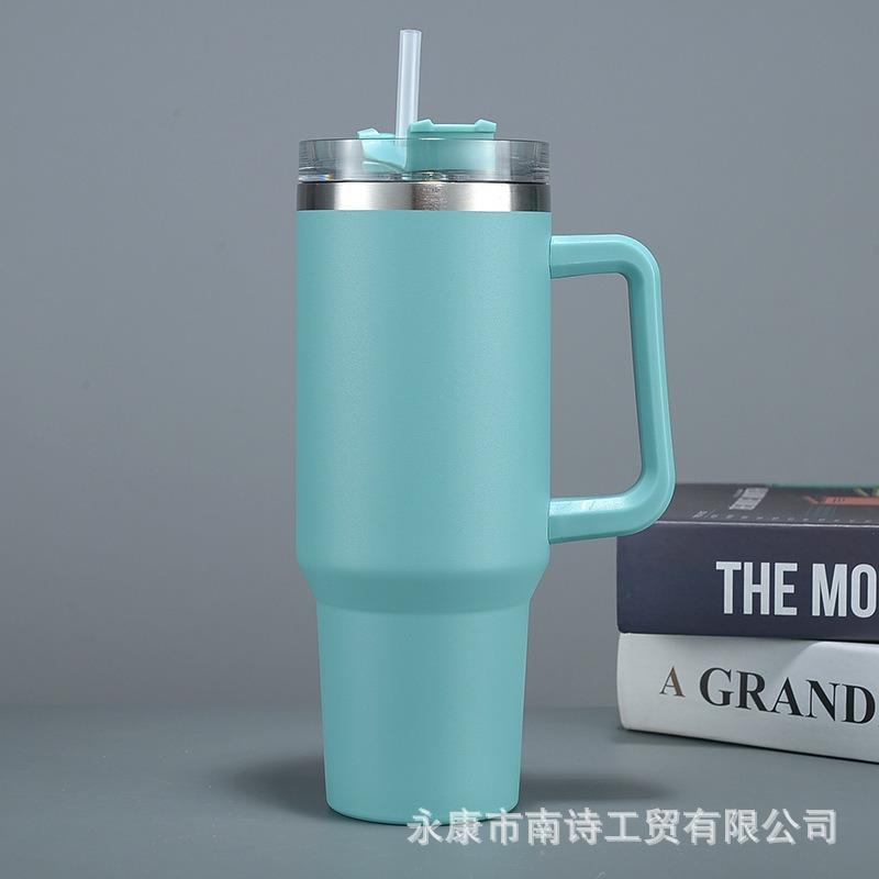 40oz Stainless Steel Insulated Water Bottle With Handle Drinking Cups Keeps Cold Tumbler With Lid Straw Mug for Summer Outdoor
