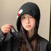 Japanese Style Ear Protection Tie Hat - Women's Windproof, Warm Slouchy Beanie with Floral Wrap for Autumn and Winter