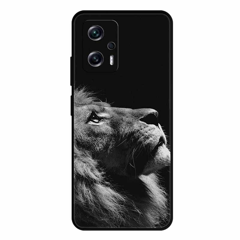 For Xiaomi Poco X4 GT Case X4GT X 4 GT Wolf TPU Silicone Soft TPU Back Cover for Poco X4 GT Para Cartoon Black Edge Fundas Coque