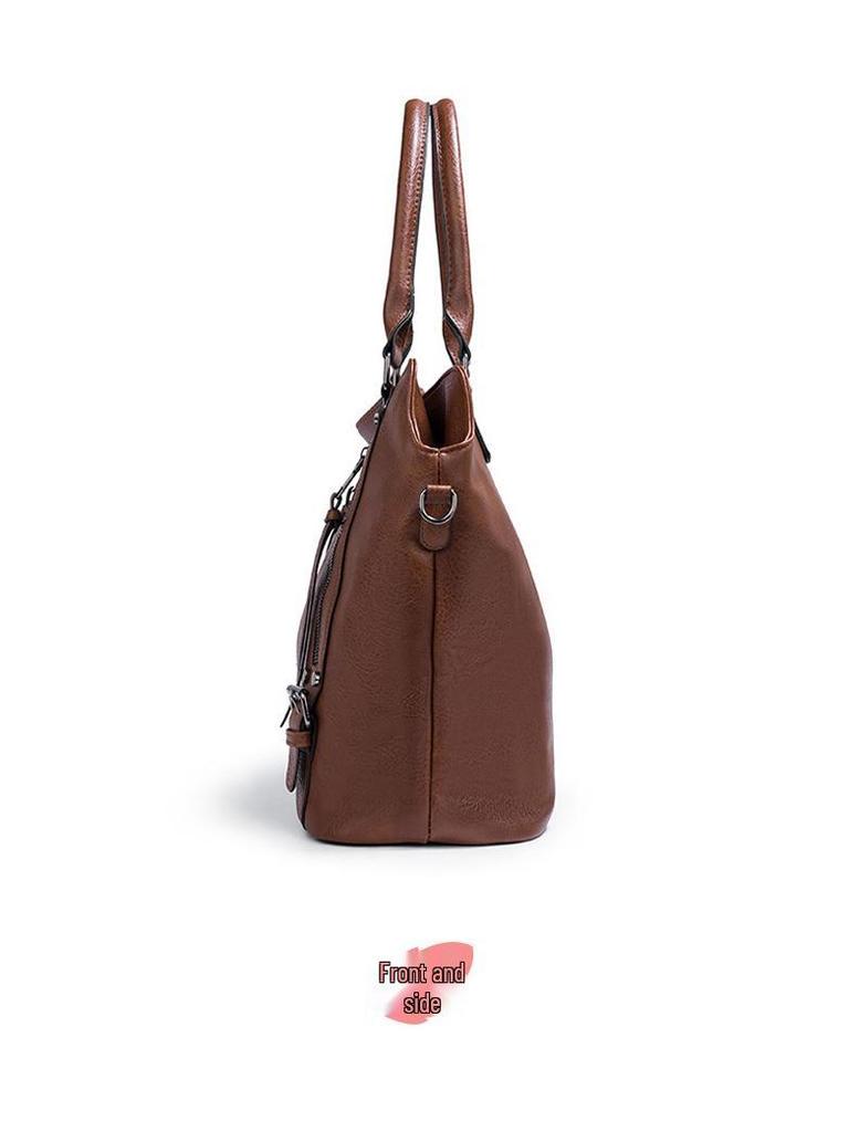 Women's Large Soft Leather Handbag: European & American Style Tote, Single Shoulder & Crossbody Bag, 2025 Collection