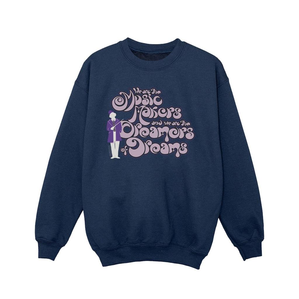 Willy Wonka Girls Dreamers Text Sweatshirt