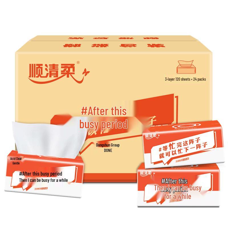 Shunqingrou 3-Ply Unscented Facial Tissues (24 Packs)