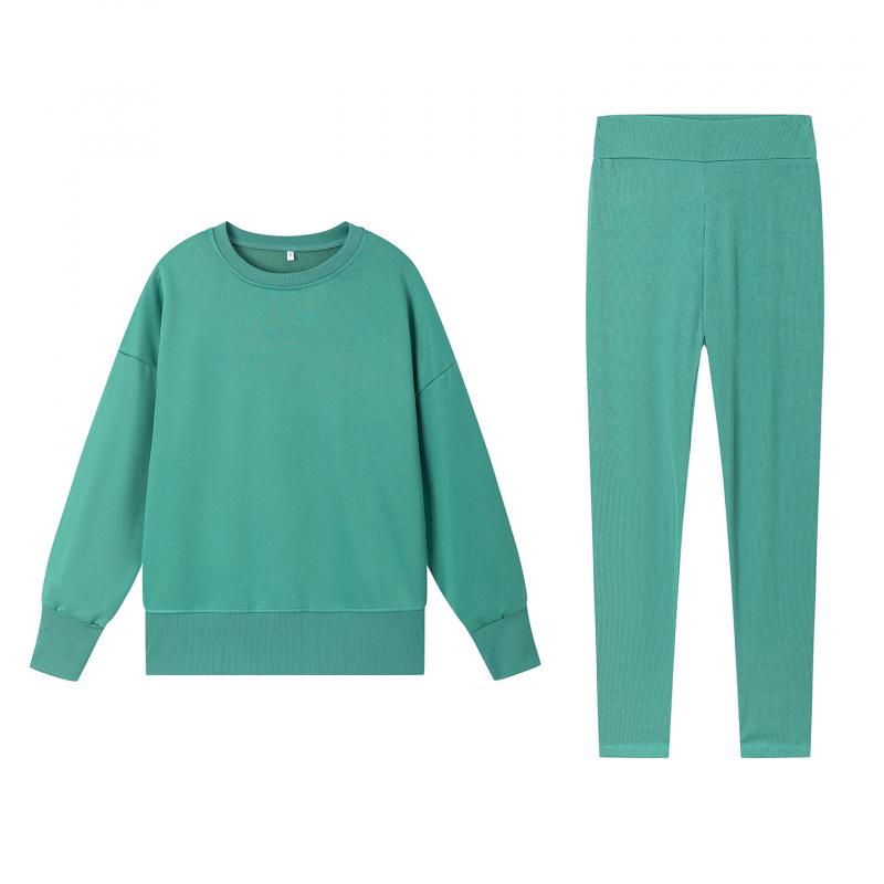 Women's European & American Casual Loose Sweatshirt and Skinny Pants Set - 2025 Autumn/Winter Collection