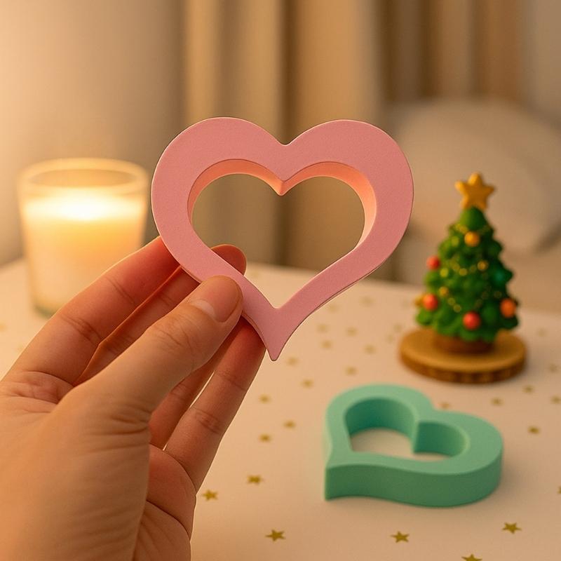 3Pcs Hollowed Heart Silicone Molds Multifunctional Silicone Candle Mould For Handmade Candle Soap and Resin Casting