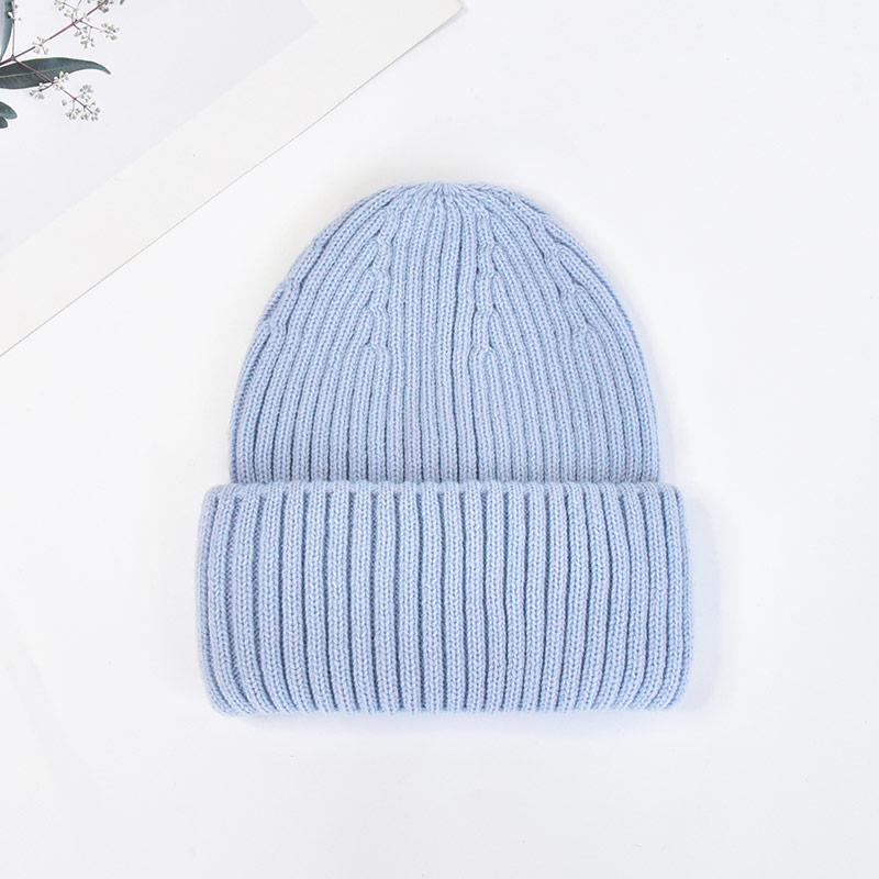 Winter Knit Beanie Hat Unisex  Custom Logo Ribbed Wool Knit Beanies Winter Luxury Warm Cuffed Beanie Hat for Women Men