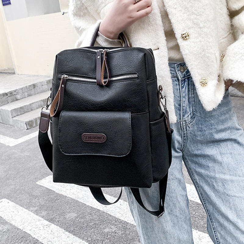 Shoulder Bag PU Soft Leather Texture Women's Bag Large Capacity Simple Travel Bag Fashion Commuter Bag