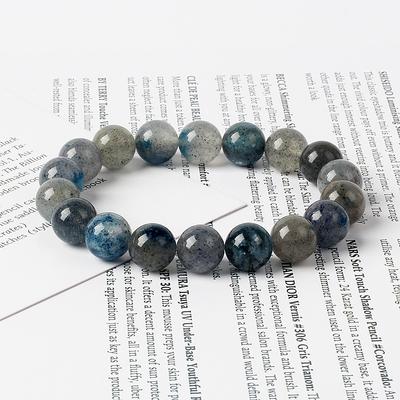 5A Blue Strawberry Quartz Bracelets for Women Fashion Blue Crystal Clear Round Beads Lovers Strand Bangles Natural Stone Jewelry