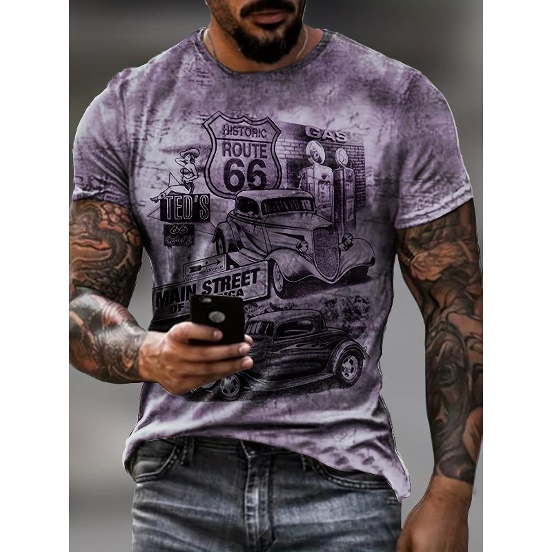 ETST48 Bedrukt Heren T-shirt met Korte Mouwen - Zacht Ademend Comfort voor Dagelijks Gebruik 4XL