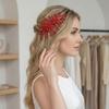 Sparkling Wedding Headband Leaf Design Elegant Bride Crown Tiaras DIY Handmade Women's Rhinestone Headpieces Bridal Party
