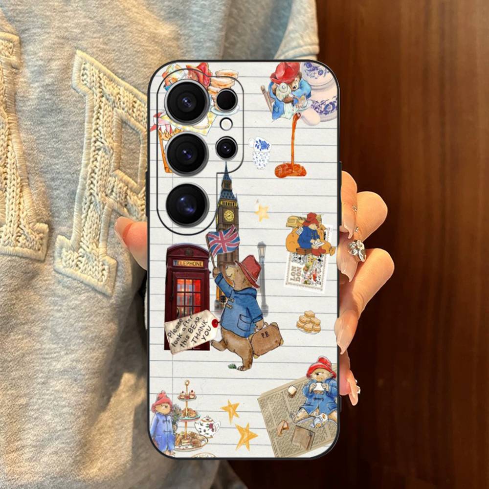 Cute P-Paddingtons Bear Phone Case For Samsung S 24 Fe 25 Ultra Plus 20 Lite 21 30 22 23 24 22 Ultra 5G Fundas