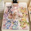 Coperta di Flanella con Fantasia Pokémon Eevee, Alta Qualità, Confortevole per Tutte le Stagioni, Decorazione per la Casa, Calore e Comfort, Perfetta per Regali.