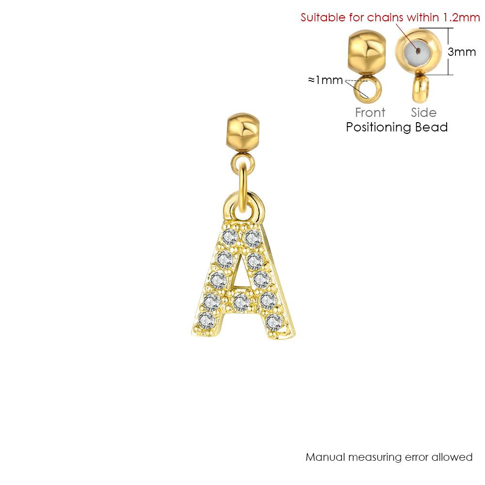 Trendy Letter Cubic Zircon Pendant For Women Positioning Charm Bracelet Necklace DIY Making Jewelry Accessories