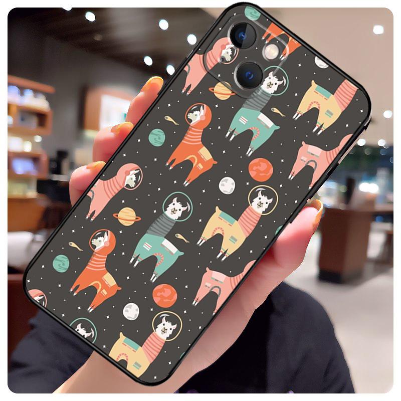 Llama Alpaca Pattern Case For iPhone 15 Pro Max 14 13 12 11 16 17 Pro Max Mini 15 16 Plus 16e 17 Air Phone Cover