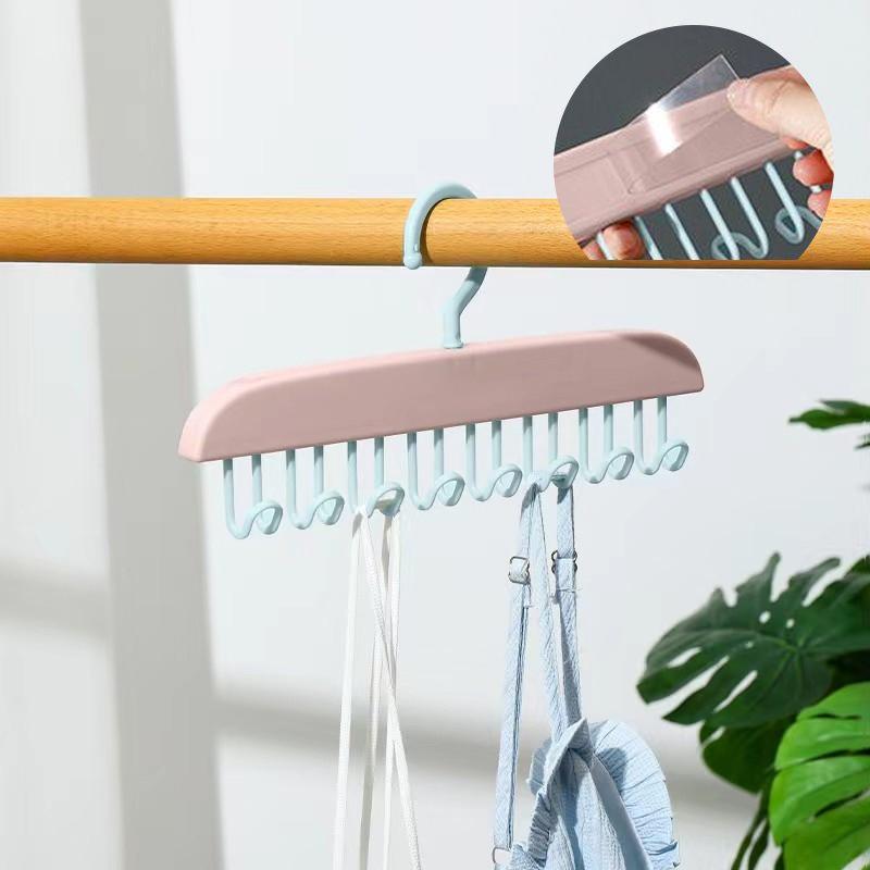 1Pc Household Multifunctional Eight Hook Clothes Hanger And Bathroom Traceless High Aesthetic Candy Color Storage Hook 28*14cm розовый