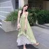Stunning 2025 Summer French Niche Double-Layered Floral Mesh Dress for Women