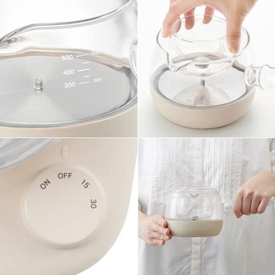 Glass Kettle KYUSU Boiling Electric Kettle Glass Teapot Water Boiling Kettle Transparent Teapot [Vitantonio Official] (VEK-30-I) [With Mode]