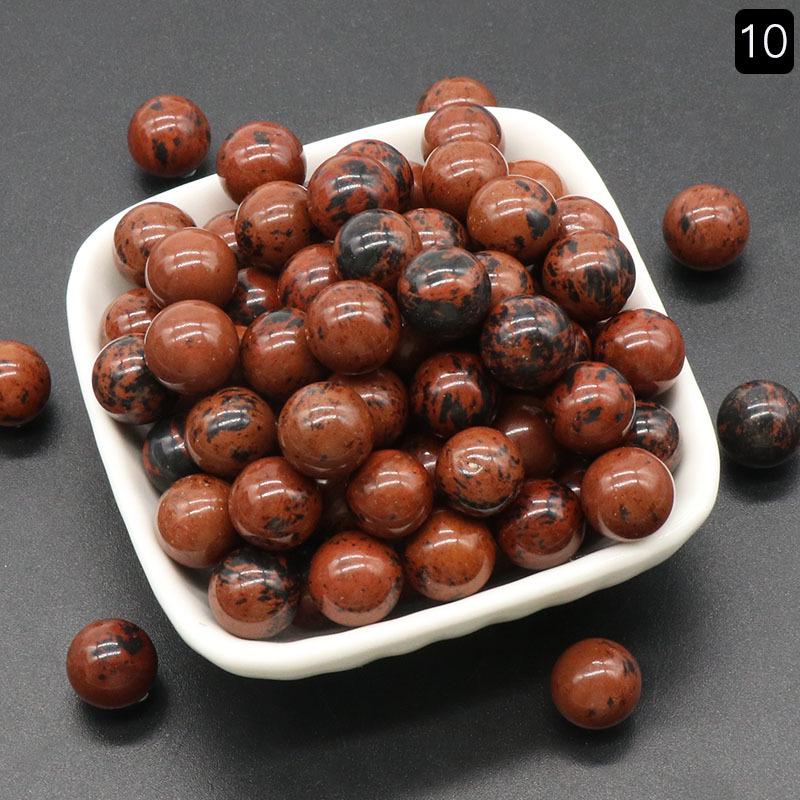 1189-12MM Natural Round Crystal Stone Bead, No Hole, Mini Small Ball for DIY Jewelry and Crafts