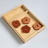 Household Storage Tray Bamboo Water Cup Plate Retro Storage Plate  Home Kitchen Supplies