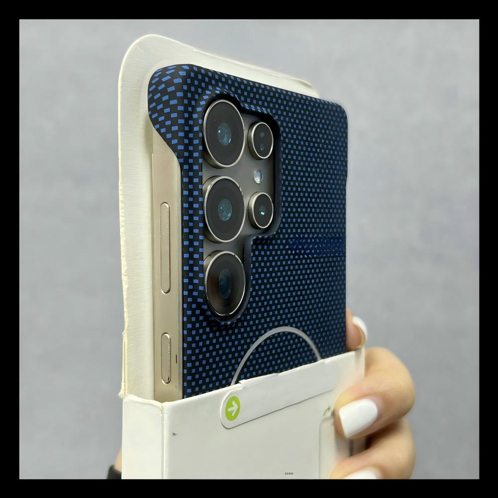 Kevlar Carbon Fiber PC For Magsafe Wireless Charge Phone Case For Samsung S26 S25 S24 Ultra Plus Magnetic Frameless Cover
