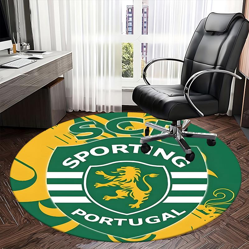 

Sporting CP Portugal Crest,Football Club Badge Chair mat Round Rug Office carpet, Machine Washable, Non slip, Suitable for Living Rooms, Bedrooms 120cm