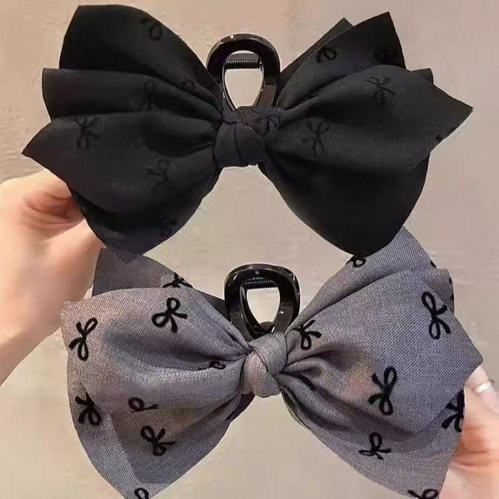 grey black bow hair accessories large Hair clip claw clip Hair accessary hair hooks hair bow cute things y2k accessories