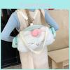 Cute Headphones Cat Plush Backpack With Peach Decoration For Casual Daily Use