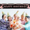 1pc Outdoor Birthday Banner – Rose Gold Courtyard Decoration, Party Background Cloth & Atmosphere Flag