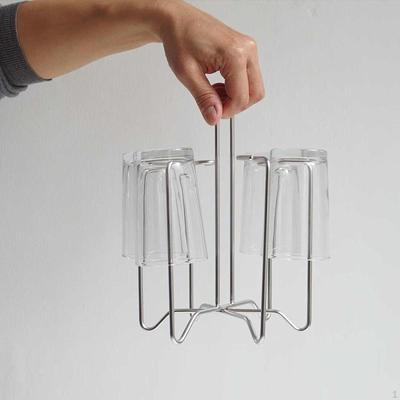 Suport pentru sticlă de sticlă, Suport pentru uscat căni cu 6 cârlige, Organizator robust pentru căni de cafea pentru ceai