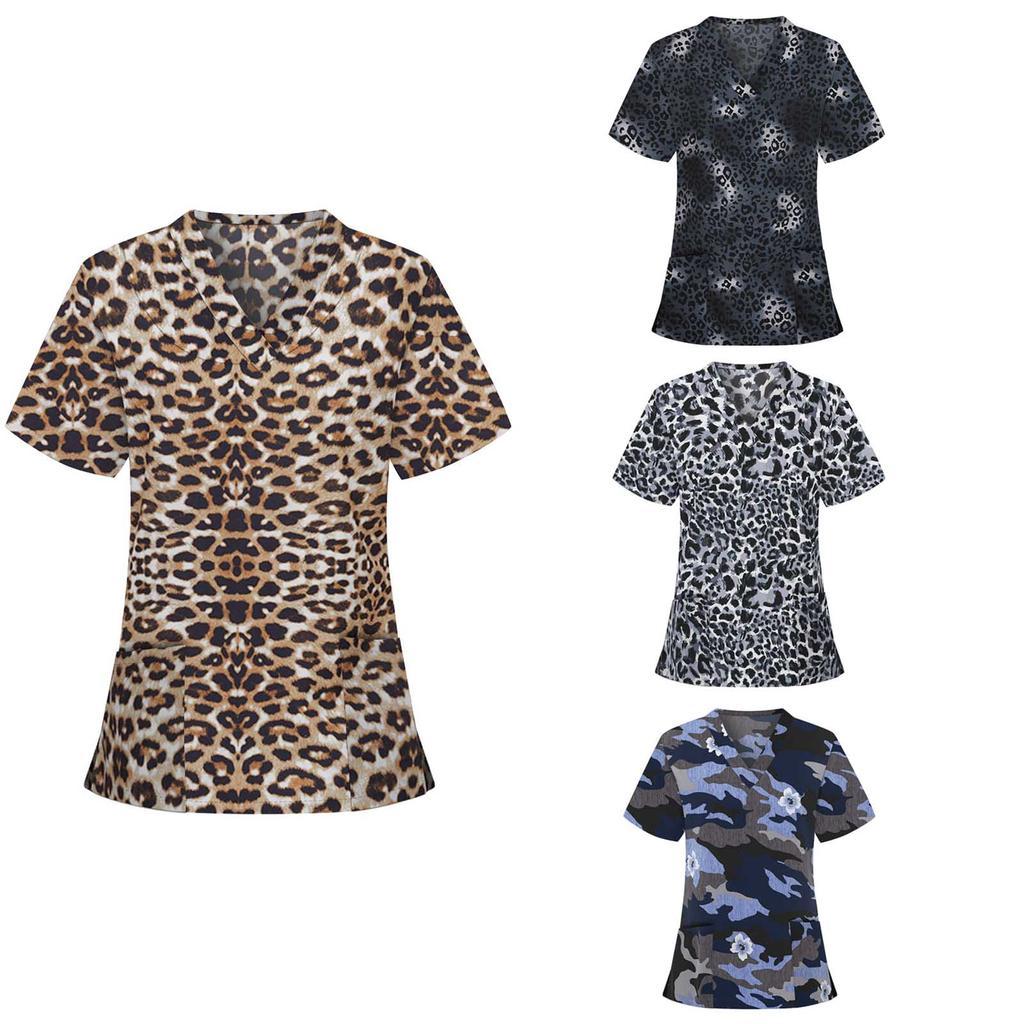 Women Short Sleeve V-neck Tops Working   Blouse