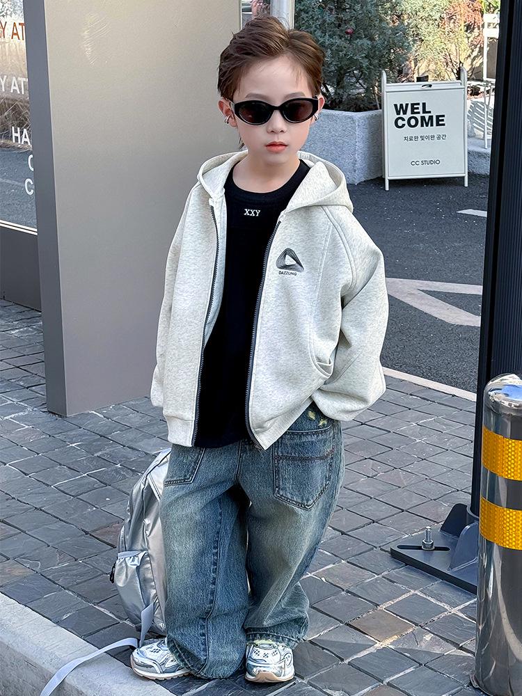2025 Frühling & Herbst Jungen Kapuzenjacke - Lässiger Cardigan Pullover für Kinder