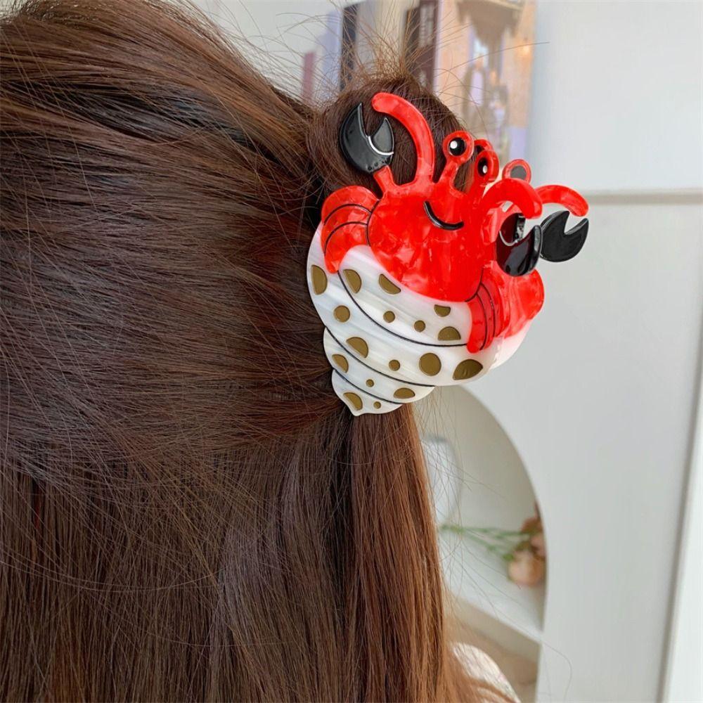 Headdress Crab Hair Claw Acetic Acid Creative Crab Clip Personalized Animals Hair Claw  Female