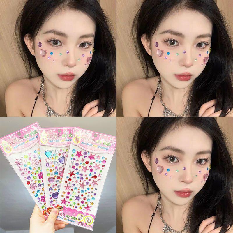 

Crystal Rhinestone Gem Stickers: Makeup, Nail, and Toy Accents Heart - One Sheet - Easy Peel 3D Gem