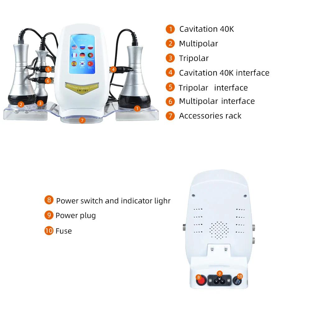 Latest 40KHz Ultrasonic Cavitation Vacuum Beauty Machine Skin Tightening Slim Silhouette Home Use Ergonomic Design