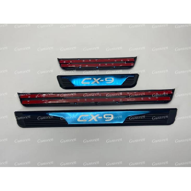 For CX9  Auto Accessories Door Sill Scuff Plate Pedal Trim Stainless Steel Car Sticker Threshold Protector Cover Styling