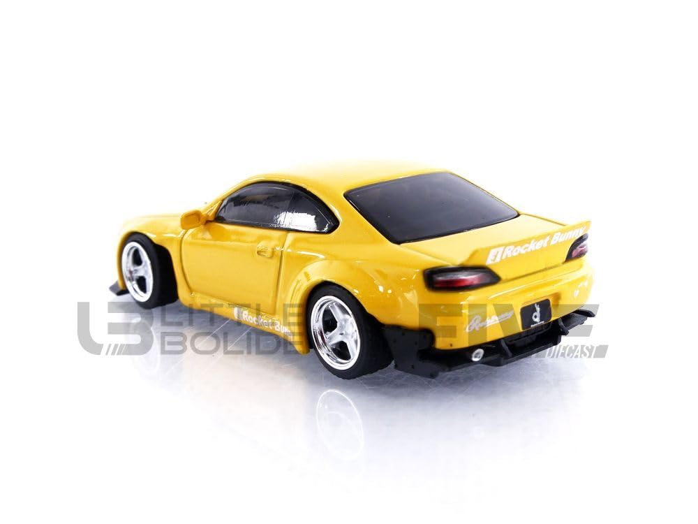 TrueScale Miniatures MINI GT 1/64 Rocket Bunny Nissan Silvia (S15) Yellow Right-Hand Drive Finished Product