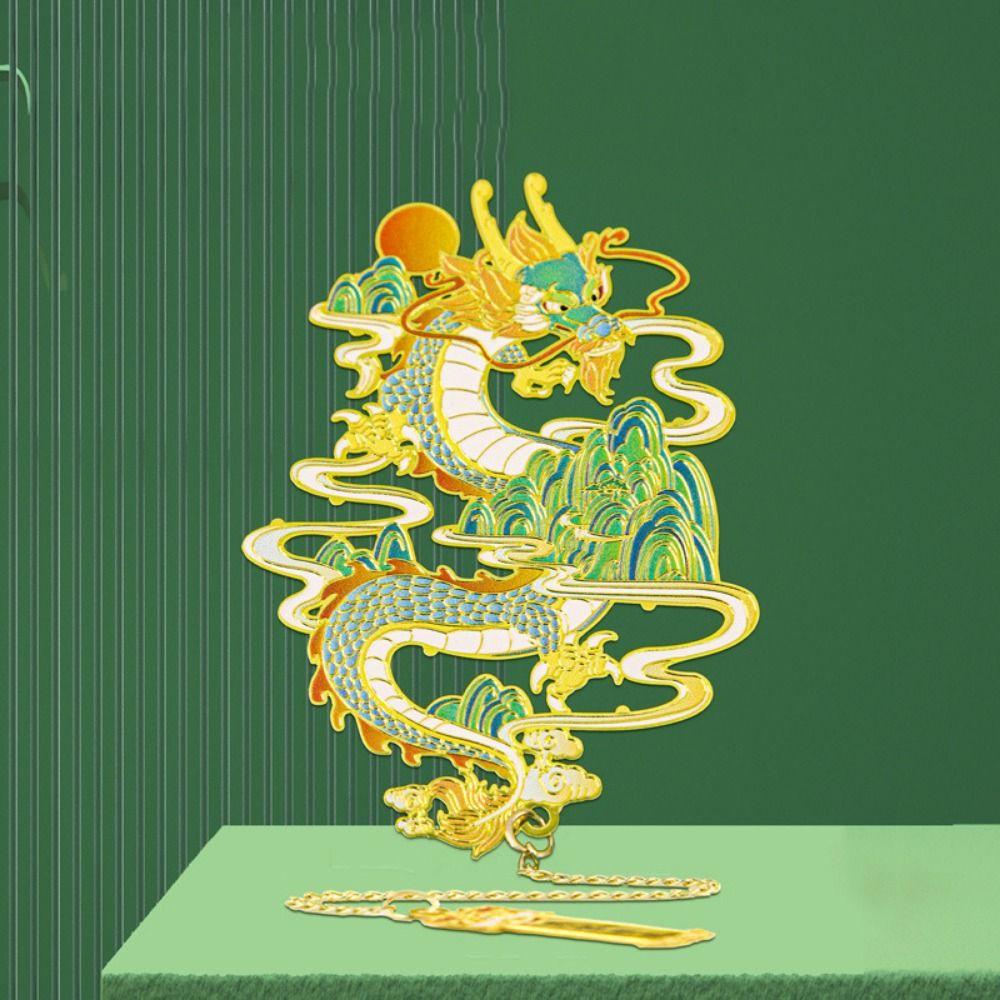 Tassel Pendant Chinese Beasts Bookmark Creative Metal Bookmark Hollow Metal Bookmarks Student Gift