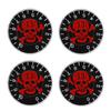 4 Stück E-Gitarre Acryl Totenkopf Nummer 13 Muster Ton Lautstärke Regler Knopf Ersatz(rot)