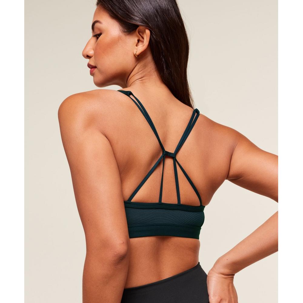 Gymshark Ruched Strappy Sports Bra Deep Petrol Blue B6a6i Udrl