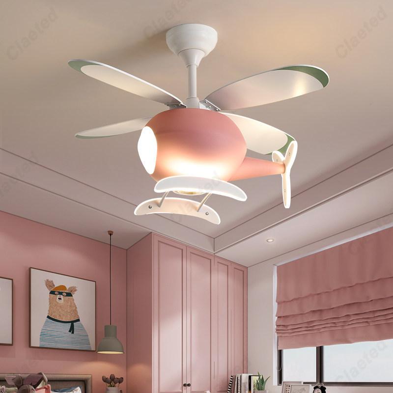 Creative and Simple New LED Helicopter Airplane Fan Chandelier Children's Bedroom Ceiling Fan Lamp