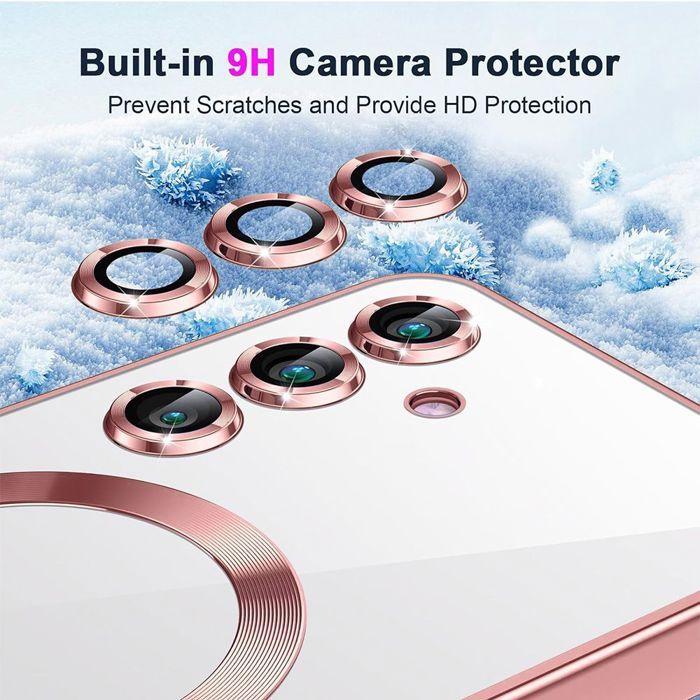 Coque de Protection - BOOLING - Samsung Galaxy A17 5G/4G - Anneau Magnétique - Rose - 2 Verres Trempés