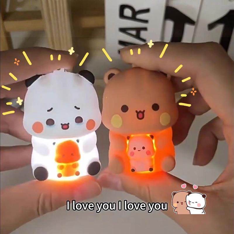 1 Piece Cute Cartoon Panda Bubu And Dudu Key Chain  Can Say I Love You Bubu And Yier Voice Toys Backpack Pendant Couple Gifts