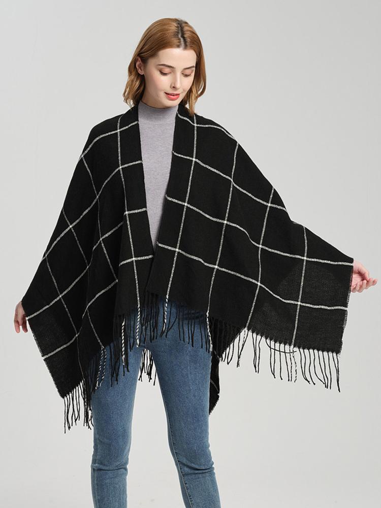 Imitation Cashmere Women Scarf Autumn Winter Plaid Tassel Wrap Shawls Pashmina Lady Ponchos Y Capas Mujer Cachecol Chales Stoles